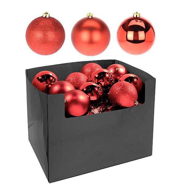 Χριστουγεννιάτικο Στολίδι Μπάλα από Πλαστικό  Κόκκινο 10cm ACS 203020