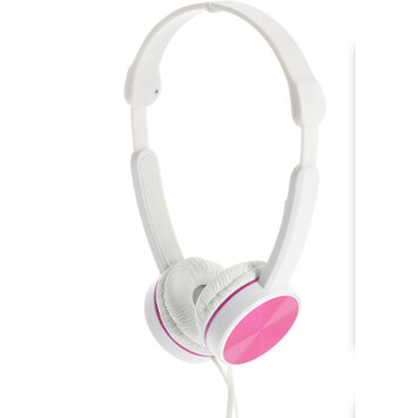 Ενσύρματα αναδιπλούμενα ακουστικά κεφαλής headphone με καλώδιο άσπρο - ροζ χρώμα 109100090 OEM