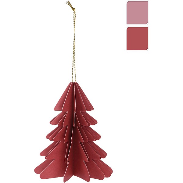 Χριστουγεννιάτικο Στολίδι χάρτινο κρεμαστό με τρισδιάστατο Δέντρο 10cm 1τμχ AAE 326520