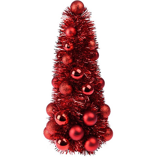 Χριστουγεννιάτικο Δέντρο Kόκκινο 33cm με 35 κόκκινες μπάλες ACS 200520