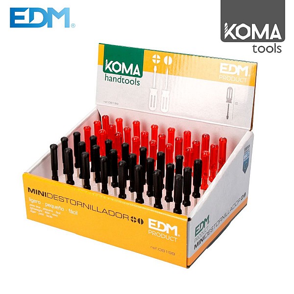 Σετ Μίνι Κατσαβίδια Ηλεκτρονικών 24 σταυρωτά και 24 ίσια KOMA tools 0008199 EDM Spain 48 τεμάχια
