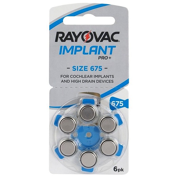 RAYOVAC implant pro μπαταρίες ακουστικών Βαρηκοΐας 1,45V PR44 675 blister 6 τεμαχίων