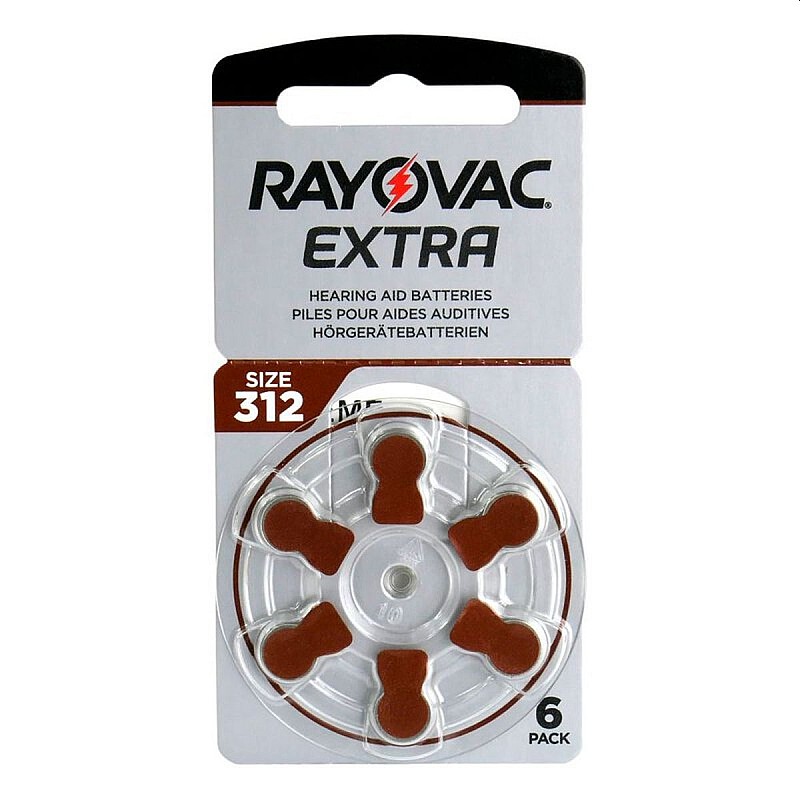 RAYOVAC extra advanced μπαταρίες ακουστικών Βαρηκοΐας 1,45V PR41 312 blister 6 τεμαχίων