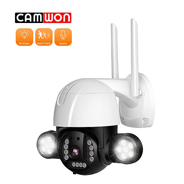 CAMWON WIP-AT200W PTZ WiFi IP κάμερα Auto Tracking 2Mpixels (1080p) Νυχτερινή Λήψη (έως 15 μ.) Λευκή-μαύρη