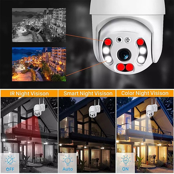 CAMWON WIP-AT300M PTZ WiFi IP κάμερα Auto Tracking 3Mpixels H.265 Νυχτερινή Λήψη (έως 30 μ.) Λευκή