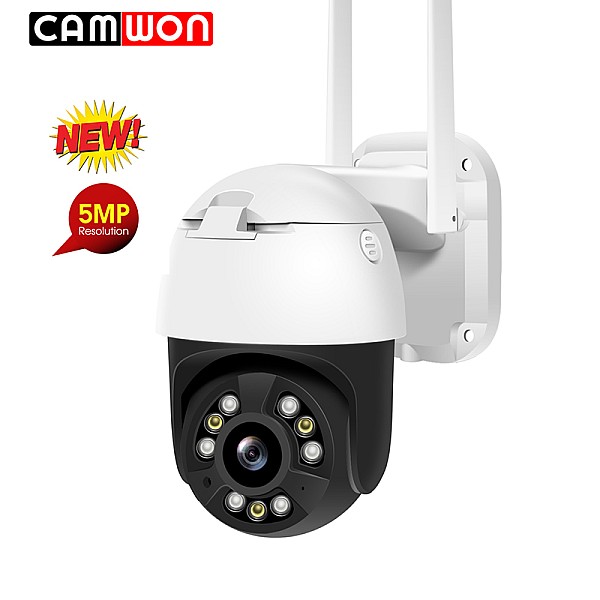 CAMWON WIP-AT500S PTZ WiFi IP κάμερα Auto Tracking 5Mpixels H.265 Νυχτερινή Λήψη (έως 15 μ.) Λευκή-Μαύρη