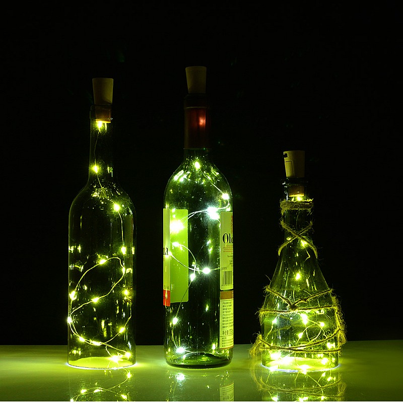 Διακοσμητικός φελλός μπουκαλιού με 20 λαμπάκια LED 2m πολύχρωμα 120120129 ΟΕΜ (Bottle Cork Shaped 20 LED Fairy Lights)