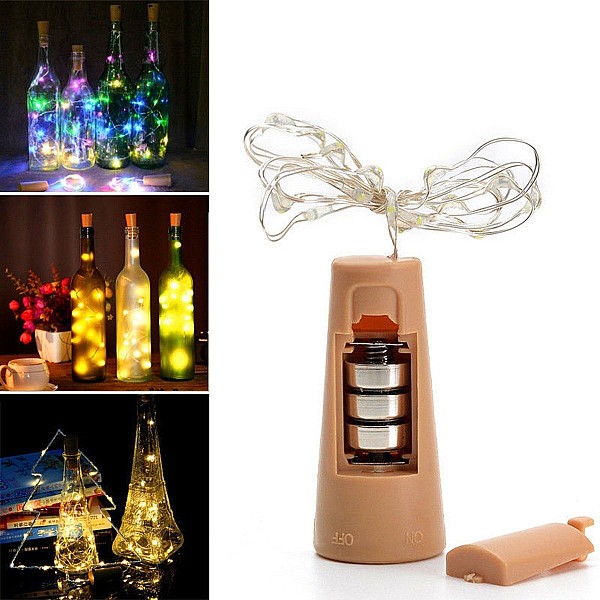 Διακοσμητικός φελλός μπουκαλιού με 10 λαμπάκια LED 1m θερμό λευκό 120120125 ΟΕΜ (Bottle Cork Shaped 10 LED Fairy Lights)