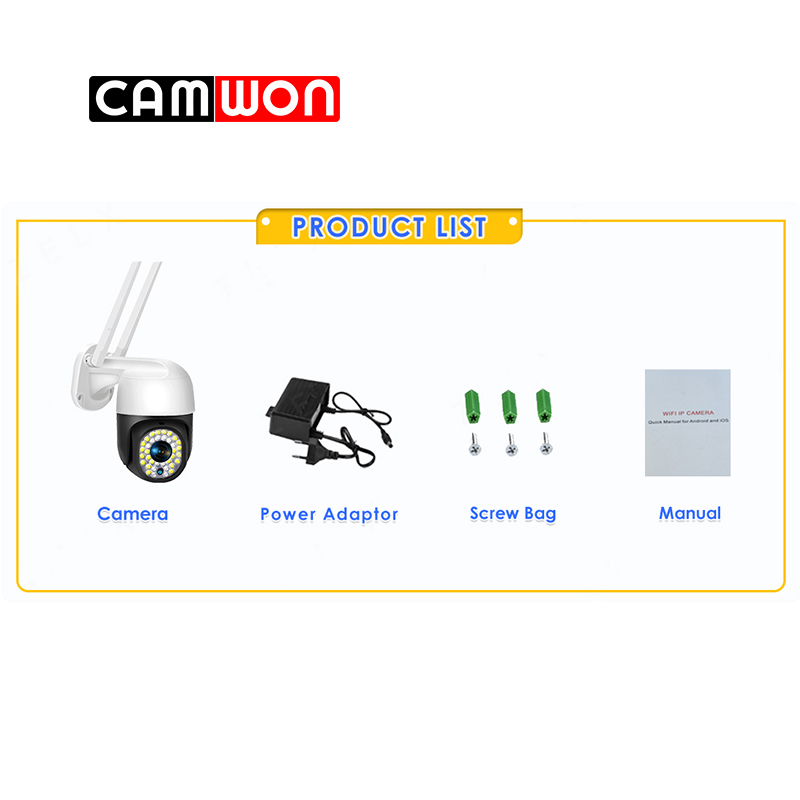 CAMWON WIP-C300M PTZ WiFi IP κάμερα Auto Tracking 3Mpixels Νυχτερινή Λήψη (έως 15 μ.) Λευκή-μαύρη