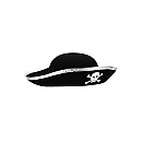 Αποκριάτικο-Halloween Καπέλο Πειρατή Τσόχα με ασημί φινίρισμα 19 εκ. OEM