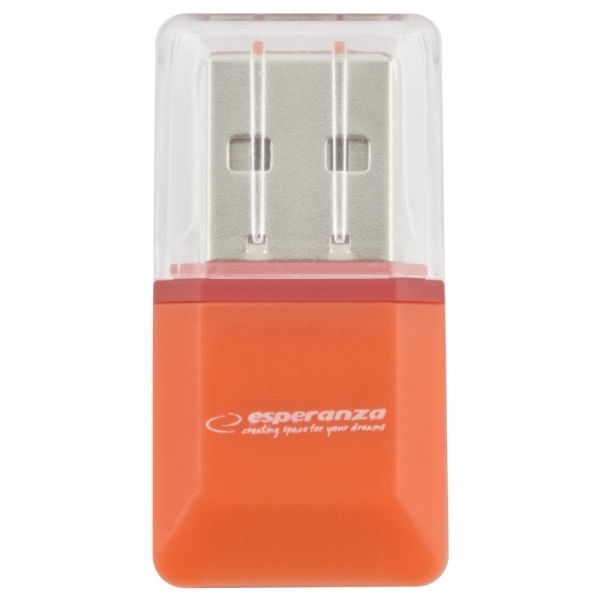 Card reader Micro SD  USB 2.0 mini πορτοκαλί EA134O Esperanza
