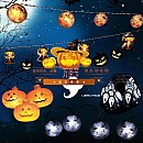 Διακοσμητικό Φωτιστικό Γιρλάντα LED Halloween Ghost 3m σε Λευκό Χρώμα OEM