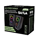 Esperanza Baila Gaming Ηχεία Υπολογιστή 2.0 με Ισχύ 6W με φωτισμό LED σε Μαύρο Χρώμα