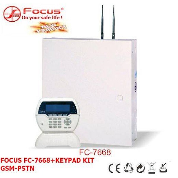 FOCUS FC-7668+KEYPAD KIT GSM Ασύρματος-Ενσύρματος συναγερμός + Πληκτρολόγιο LCD
