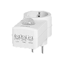 ORNO Μονή Εξωτερική Πρίζα Ρεύματος με Διακόπτη και Αισθητήρα Κίνησης Λευκή Plug-in motion detector VIRONE MS-1(GS)