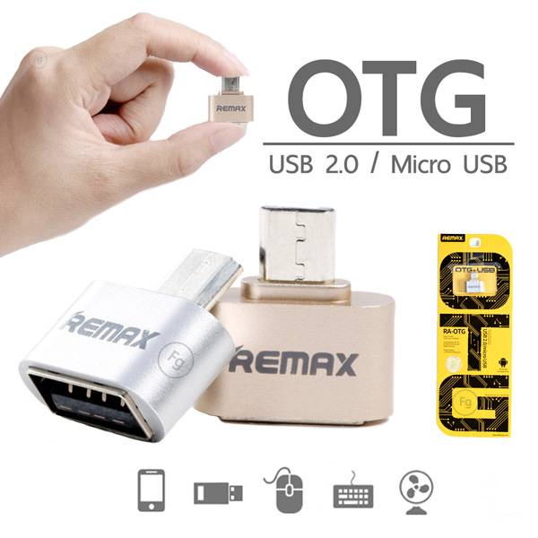 Remax OTG RA-OTG  micro USB male - USB-A female Gold
