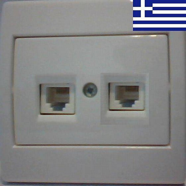 Πρίζα DATA ΔΙΠΛΗ 2ΧR45 UTP CAT6 σε λευκό ή κρεμ χρώμα STATUS