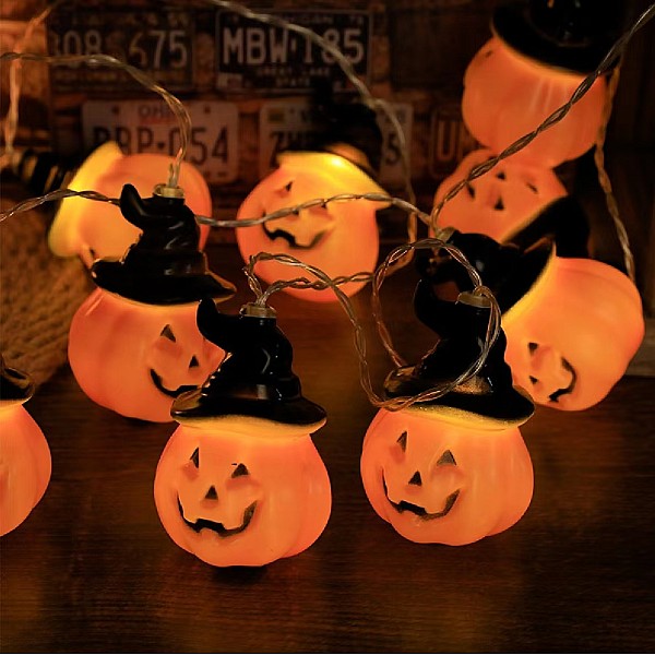 Διακοσμητικό Φωτιστικό Γιρλάντα LED Halloween Pumkin 3m σε πορτοκαλί Χρώμα OEM