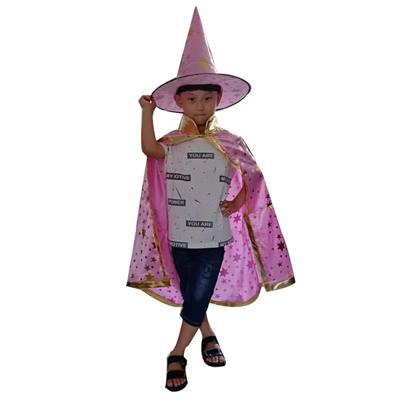 Αποκριάτικη Παιδική Στολή Μάγος-Μάγισσα με φιγούρες Halloween 80cm OEM σε 2 χρώματα