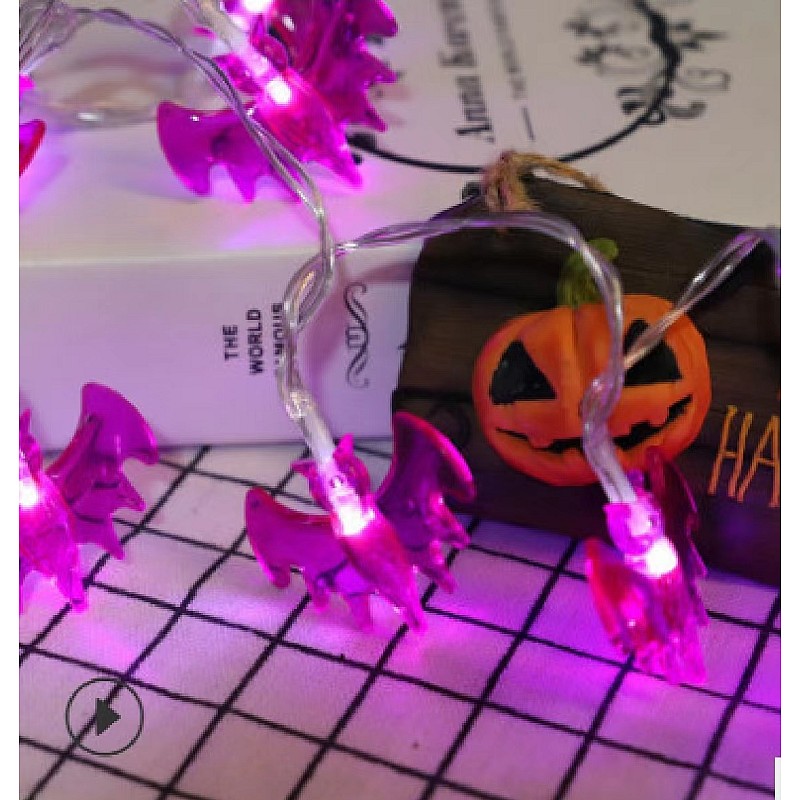 Διακοσμητικό Φωτιστικό Γιρλάντα 20 LED Halloween bat 3m σε μοβ Χρώμα OEM