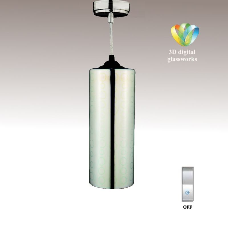 Φωτιστικό Οροφής Κρεμαστό γυαλί E27 Chrome 3D Glass ART-407 VITORAINA 4102530