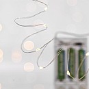 Χριστουγεννιάτικα Λαμπάκια 20 LED Θερμά Λευκά 1.9μ Μπαταρίας σε Σειρά με Ασημί Καλώδιο 600-11221 EUROLAMP