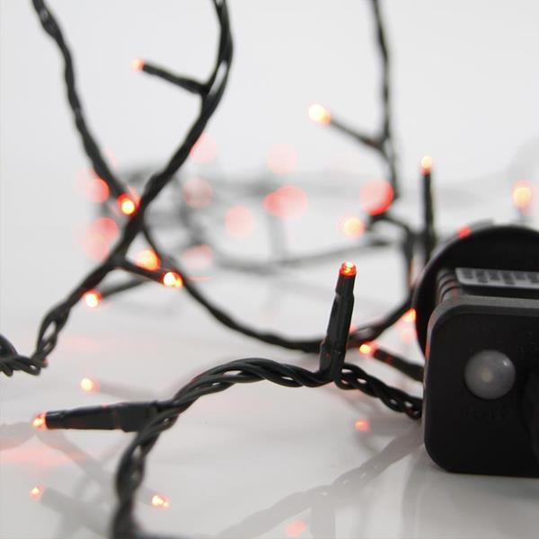 Χριστουγεννιάτικα λαμπάκια LED 100 Κόκκινα 3mm με Προγράμματα Σειρά  Πράσινο Καλώδιο ΙΡ44 600-11505 EUROLAMP