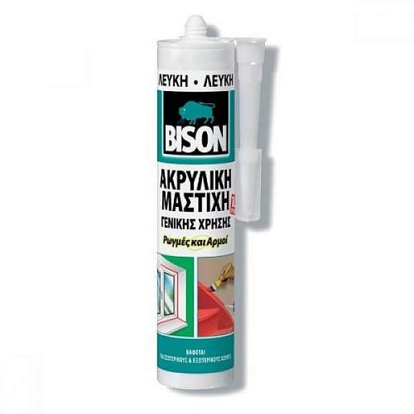 Bison - Ακρυλική Στεγανοποιητική Μαστίχη Γενικής Χρήσης  Λευκή  300ml TR6306906