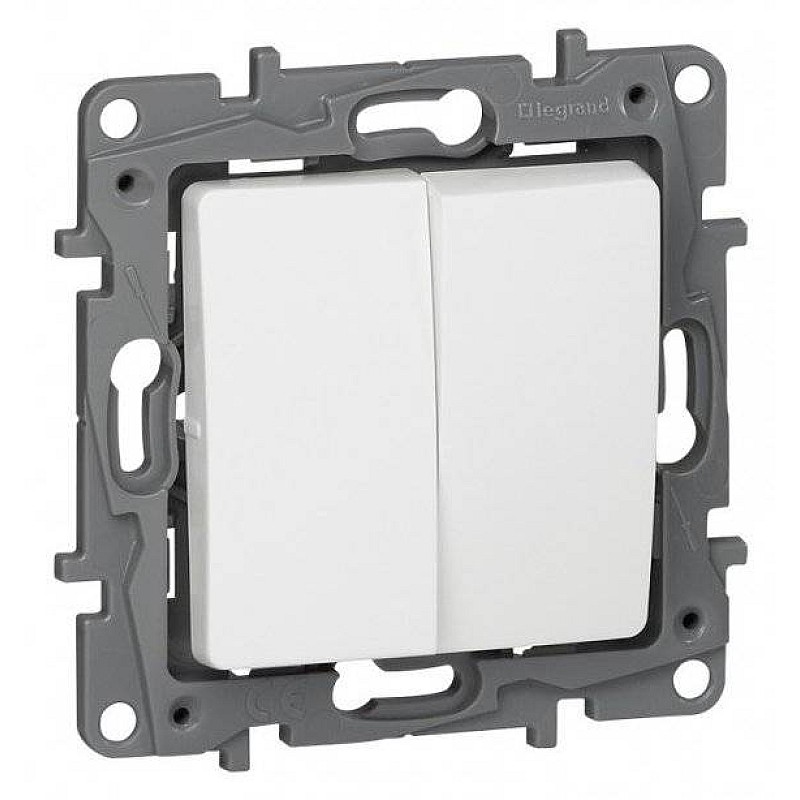 LEGRAND NILOE 764506 διακόπτης κομμυτατέρ χωνευτός 10A 250V Λευκός