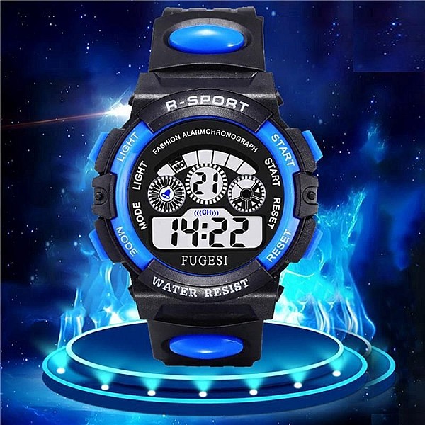 Sport watch Ρολόι Ψηφιακό με Καουτσούκ/Πλαστικό Λουράκι για αγόρι φωτιζόμενο SP-01 OEM Μαύρο-μπλε