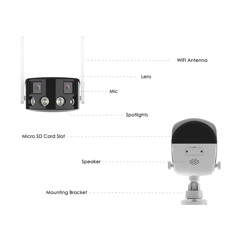 CAMWON WIP-P400N Wide Αδιάβροχη IP κάμερα 4Mpixels WiFi/Ethernet Νυχτερινή Λήψη (έως 40 μ.) Λευκή