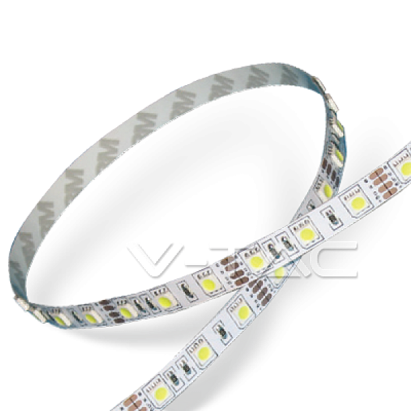 Tαινία LED 24V SMD5050 60LED/m υψηλής φωτεινότητας θερμό λευκό IP20 5 μέτρα VT-5050 V-TAC 212431