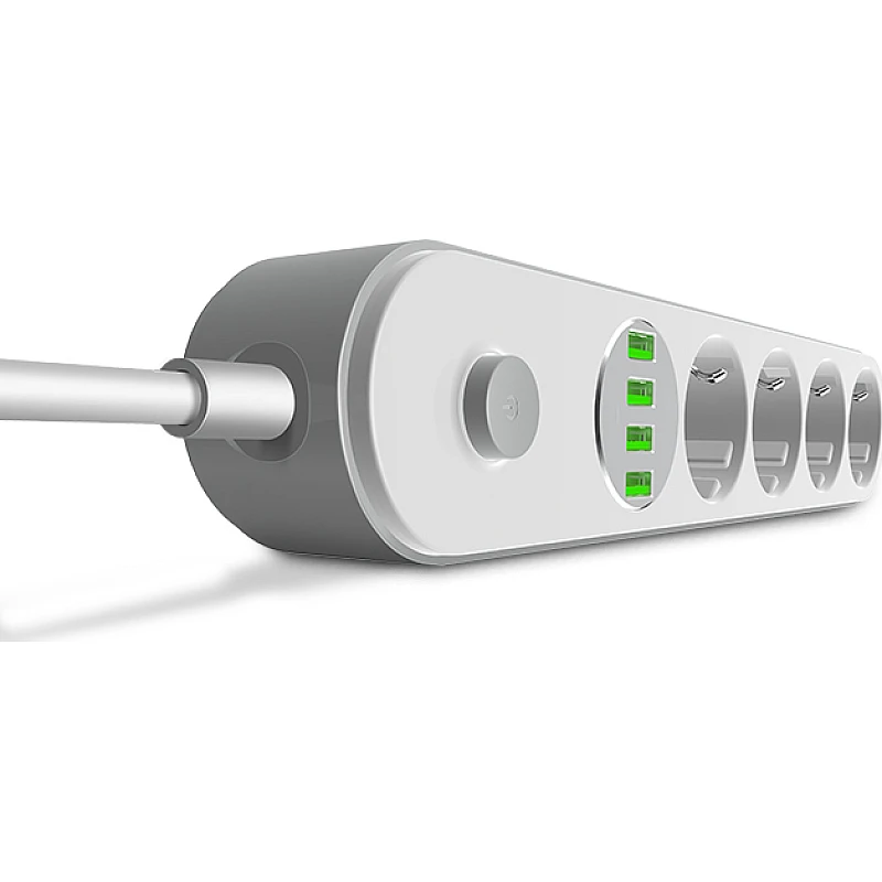 Ldnio Πολύπριζο Ασφαλείας 4 Θέσεων με Διακόπτη, 4 USB και Καλώδιο 2m Λευκό SE4432 Ldnio Πολύπριζο Ασφαλείας 4 Θέσεων με Διακόπτη, 4 USB και Καλώδιο 2m Λευκό SE4432