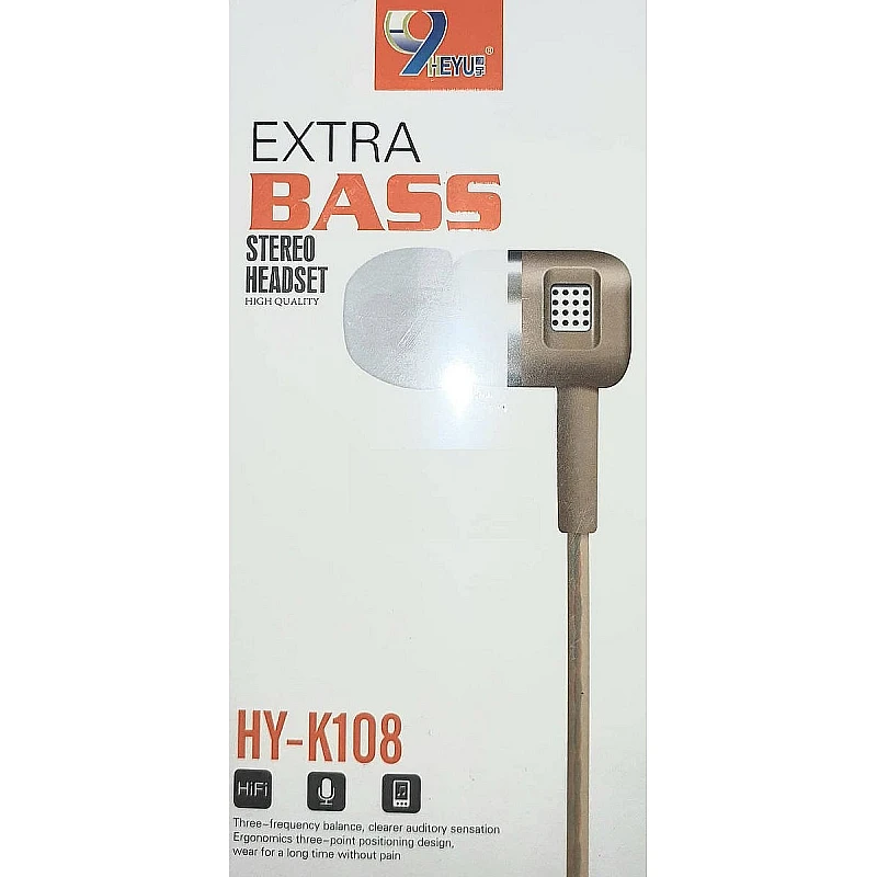HY-K108 Handsfree Ακουστικά Stereo earphone με μικρόφωνο γκρι OEM HY-K108 Handsfree Ακουστικά Stereo earphone με μικρόφωνο γκρι OEM