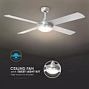 Ανεμιστήρας Οροφής Με 2 x E27 LED & Τηλεχειριστήριο Φ132 Ασημί 60W VT-6054-4 7918 V-TAC Ανεμιστήρας Οροφής Με 2 x E27 LED & Τηλεχειριστήριο Φ132 Ασημί 60W VT-6054-4 7918 V-TAC