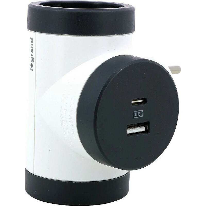 LEGRAND Πολύπριζο Σταυρός Σούκο 2 θέσεων + USB A +C Περιστρεφόμενο Λευκό-Μαύρο 694522 LEGRAND Πολύπριζο Σταυρός Σούκο 2 θέσεων + USB A +C Περιστρεφόμενο Λευκό-Μαύρο 694522