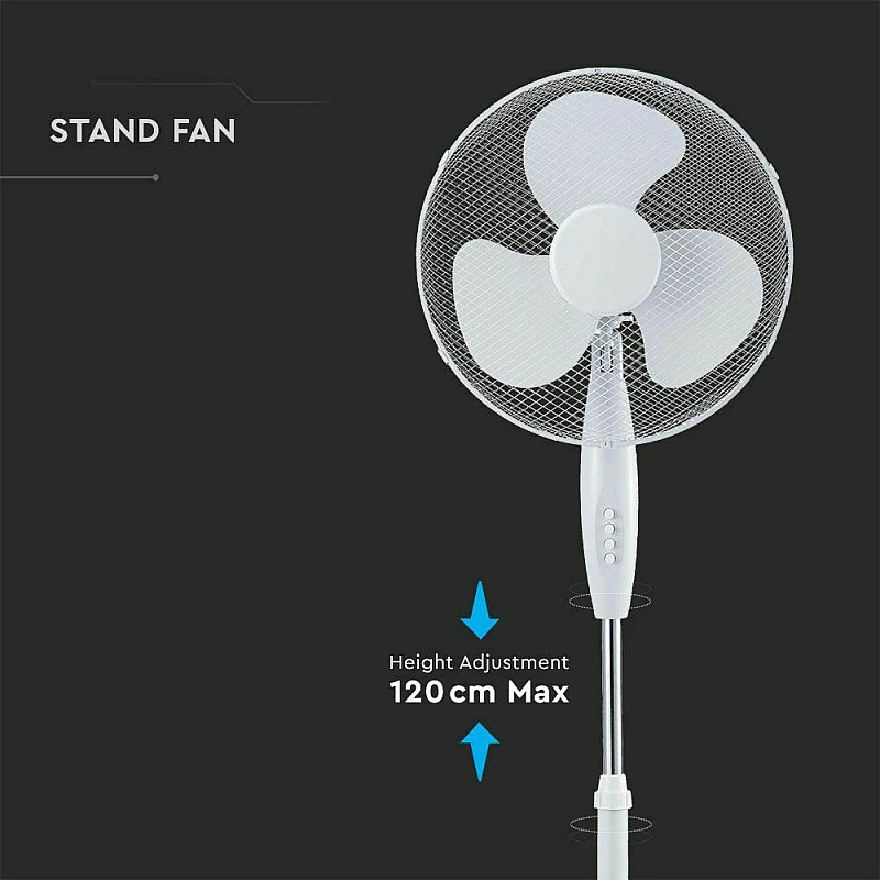 Ανεμιστήρας με ορθοστάτη 40cm/16" 40watt με 3 ταχύτητες λευκό VT-4016-3 7922 V-TAC Ανεμιστήρας με ορθοστάτη 40cm/16" 40watt με 3 ταχύτητες λευκό VT-4016-3 7922 V-TAC