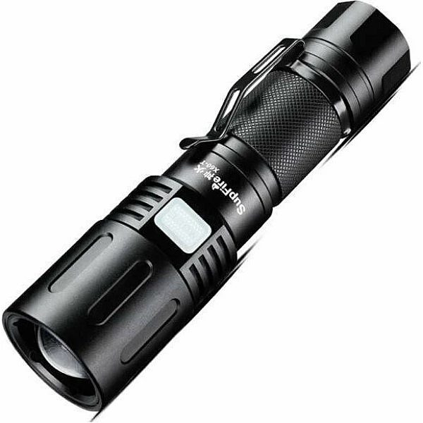 Superfire X60-T Επαναφορτιζόμενος Φακός LED IP34 με Μέγιστη Φωτεινότητα 1500lm Μαύρο