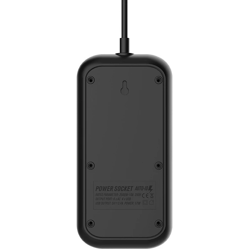 Ldnio Πολύπριζο Ασφαλείας 6 Θέσεων με Διακόπτη, 4 USB και Καλώδιο 2m Μαύρο SE6403 Ldnio Πολύπριζο Ασφαλείας 6 Θέσεων με Διακόπτη, 4 USB και Καλώδιο 2m Μαύρο SE6403