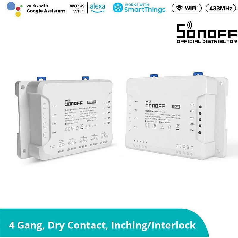 Sonoff 4CH PRO R3 Smart Switch 4 Καναλιών Wi-Fi & RF 10A