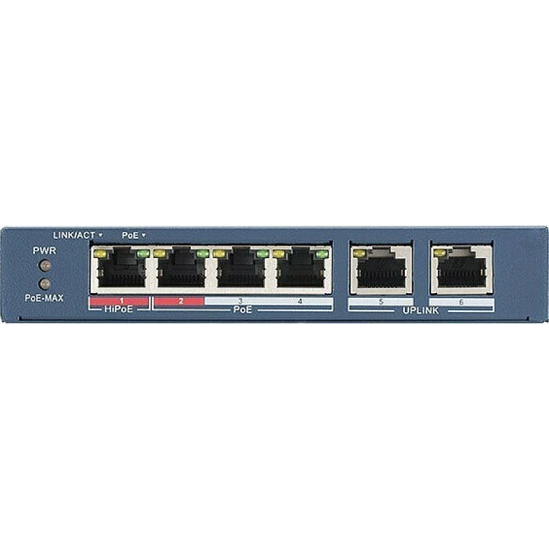 Hikvision DS-3E0106HP-E Unmanaged PoE+ Switch με 6 Θύρες Ethernet