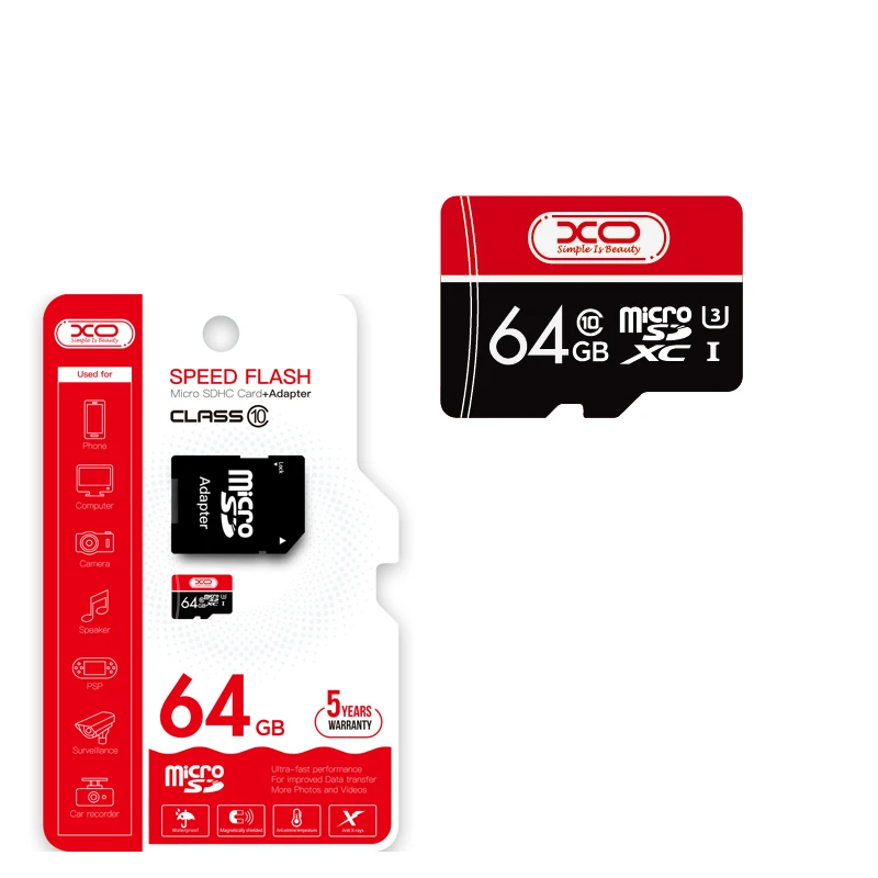 XO Speed Flash microSDXC 64GB Class 10 U3 UHS-I με αντάπτορα XO Speed Flash microSDXC 64GB Class 10 U3 UHS-I με αντάπτορα