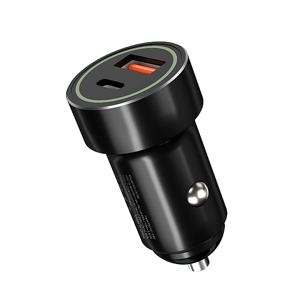 XO CC32 Φορτιστής αυτοκινήτου Μίνι Μαύρος  PD 20W με Θύρες USB A & Type C μαύρος