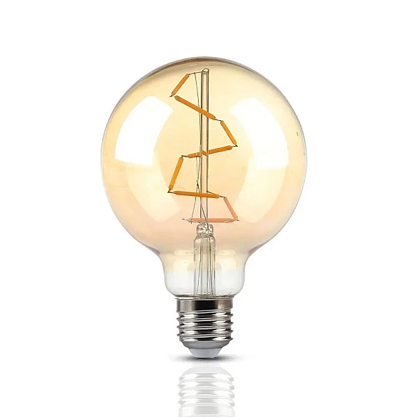 Λαμπτήρας Led E27 Filament Amber G95 4Watt Θερμό λευκό VT-2024 V-TAC 217146