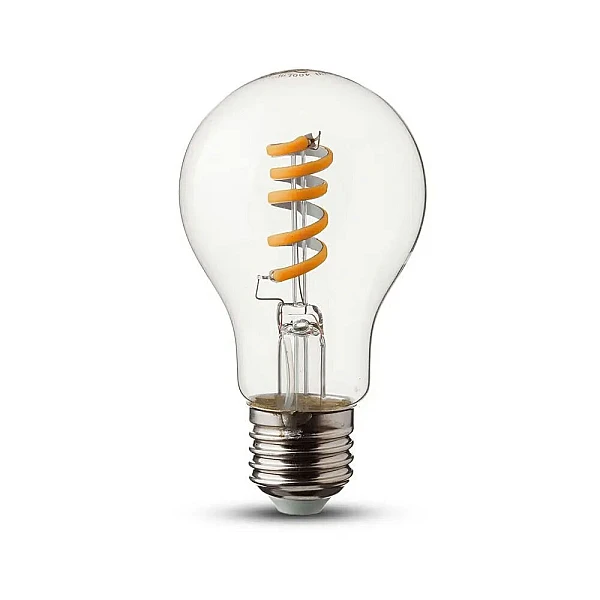 Λαμπτήρας Led E27 Filament Twist A60 4Watt Θερμό Λευκό VT-2164 V-TAC 217336