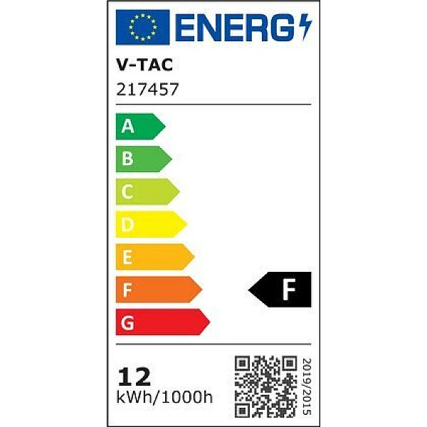Λαμπτήρας Led E27 Filament Amber A60 12Watt Θερμό Λευκό VT-2123 V-TAC 217457