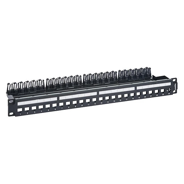  Keystone patch panel 19" 24 x RJ45 κατηγορίας 5e, 6 ή 6A μαύρο Linkeo C Legrand 632850