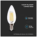 Λαμπτήρας Led E14 Κεράκι Filament 5.5Watt Φυσικό λευκό 4000Κ Dimmable VT-21125 V-TAC 7807 Λαμπτήρας Led E14 Κεράκι Filament 5.5Watt Φυσικό λευκό 4000Κ Dimmable VT-21125 V-TAC 7807