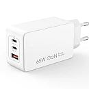 XO-CE13(Eu) Φορτιστής Χωρίς Καλώδιο GaN 65W 3 εξόδους 2X USB-C+USB-A Power Delivery Λευκός 