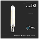 Λαμπτήρας Led T20 E14 Filament 4Watt Θερμό λευκό 3000K VT-2204 V-TAC 212701 Λαμπτήρας Led T20 E14 Filament 4Watt Θερμό λευκό 3000K VT-2204 V-TAC 212701